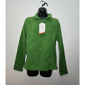 Lands' End Women's 1/4 Zip Pullover Size Small 4-6 Aircore 100 Green